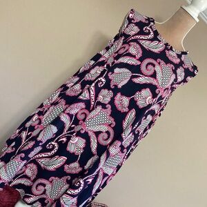 crown & ivy Navy Pink Floral Long Sleeve/ Cold Shoulder Shift Dress- XL